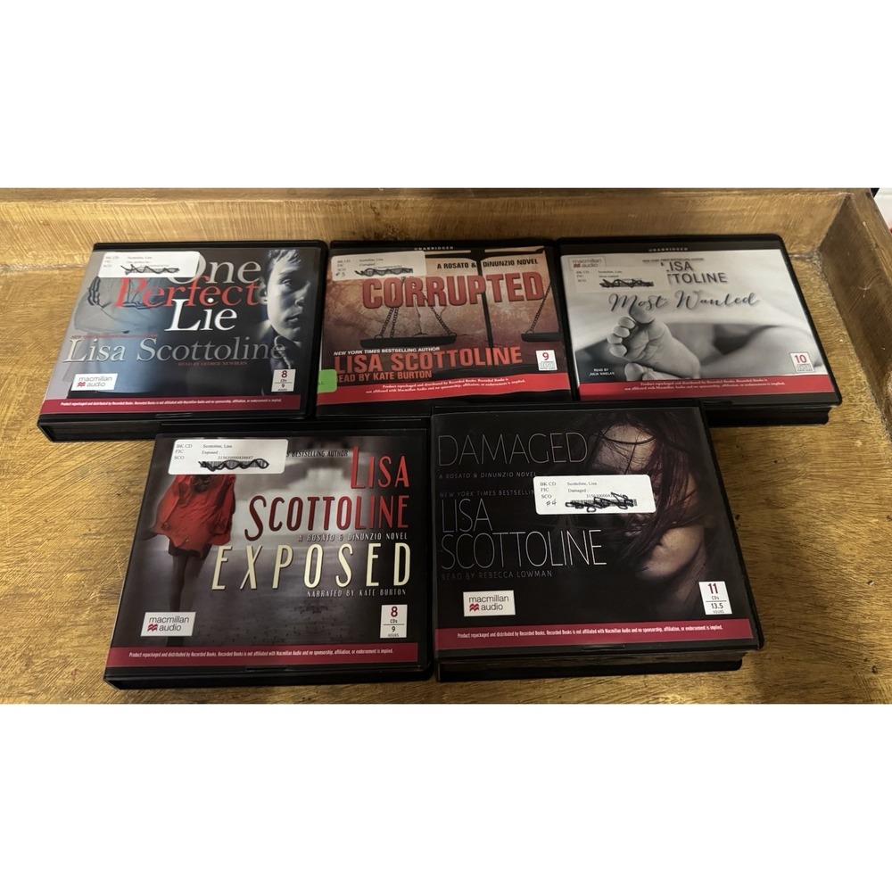 Lot of 5 Lisa Scottoline Audiobooks CD Sets Perfect Lie Corrupted Exposed Damage
